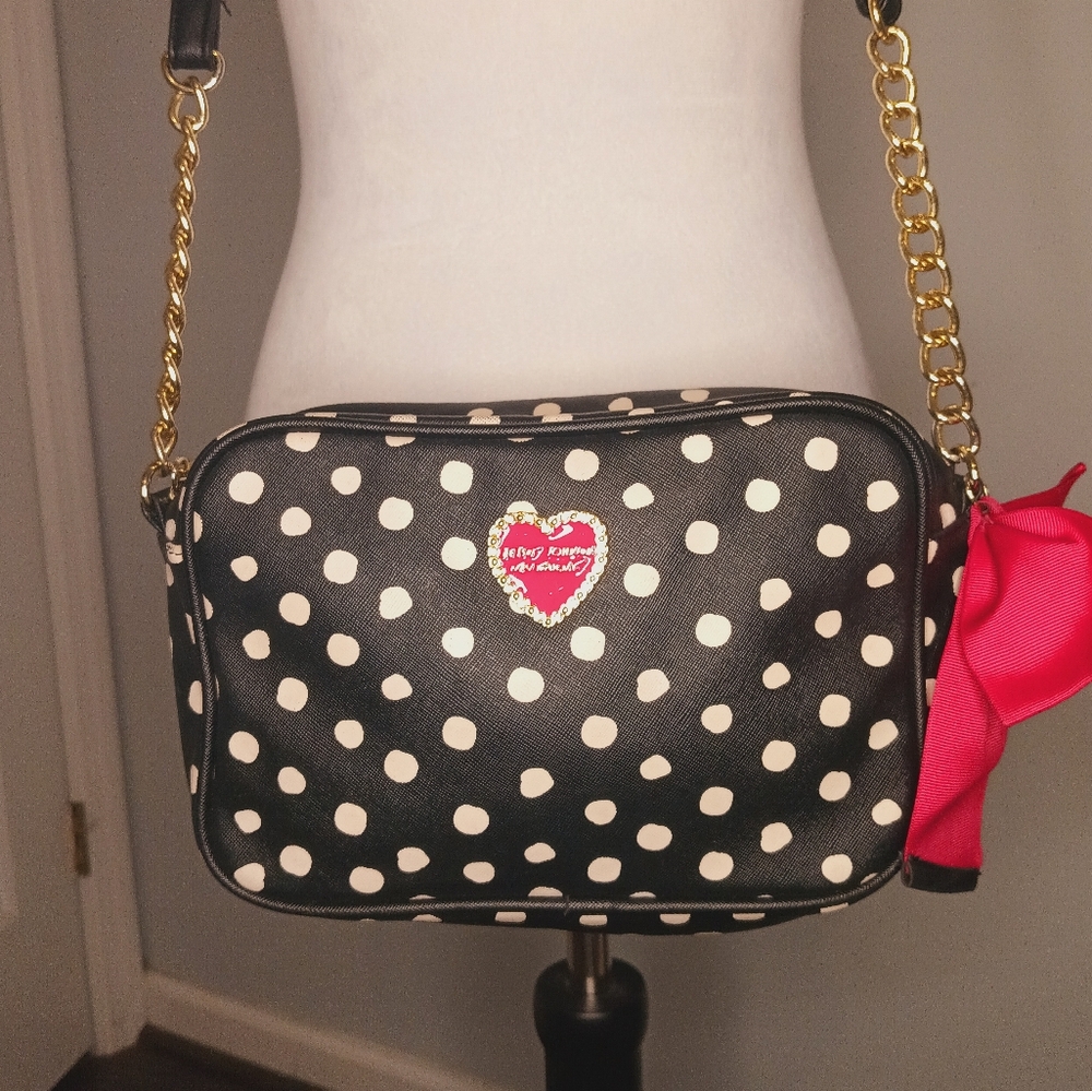 Betsey Johnson Cross Body Polka Dots and Bow Handbag